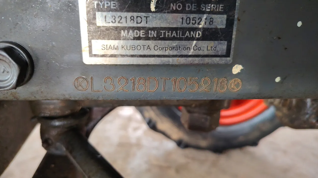 2020 Kubota L3218DT – Chassis number